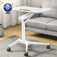 Bureau informatique ergonomique moderne en fer, relevable, avec vérin à gaz, réglable en hauteur, noir, pour le travail assis-debout, idéal pour le bureau et l'école