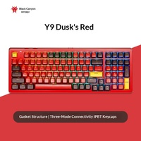 Clavier mécanique sans fil HEXGEARS Y9 99 touches, tri-mode BT, interrupteurs silencieux Kailh, entièrement en aluminium, joint d'étanchéité, RGB, 5800 mAh, échange à chaud