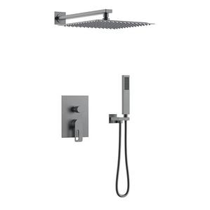 <span class=keywords><strong>Douche</strong></span> de pluie murale dissimulée en laiton brossé doré à poignée unique, avec mitigeur en céramique, <span class=keywords><strong>pour</strong></span> salle de bain de villa moderne de luxe - Product Image 3