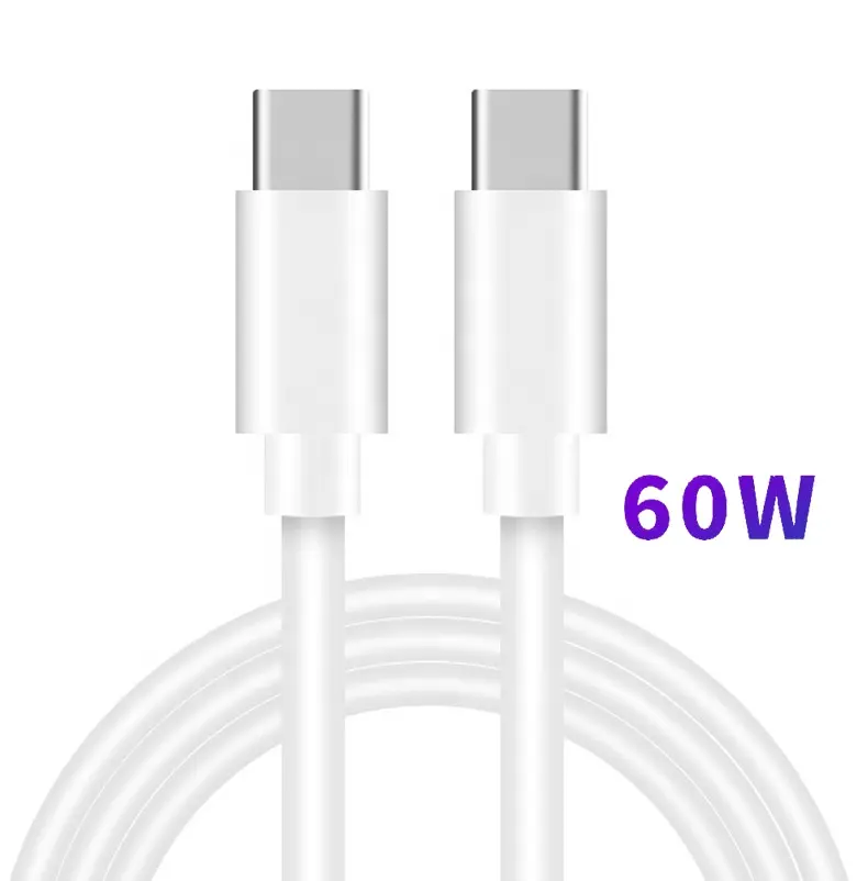 Wholesale 60W Dual Type C Charge Cable PD Data Cable Type-C to C Fash Charging for Samsung Huawei Apple Notebook