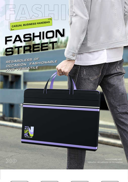 Wholesale Waterproof Zipper Business Hand Bag Briefcase Oxford Office