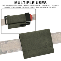 Pochette tactique pour garrot, vert Ranger, avec bande élastique, fixation auto-agrippante, camouflage, support tactique pour garrot