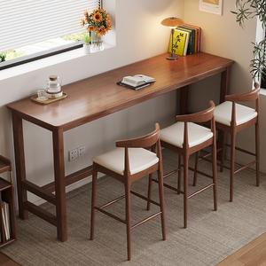 Tavolo da Bar in Legno Massello Combinato con Sedie e <span class=keywords><strong>Sgabelli</strong></span> Alti per Uso Domestico e Balcone - Product Image 2