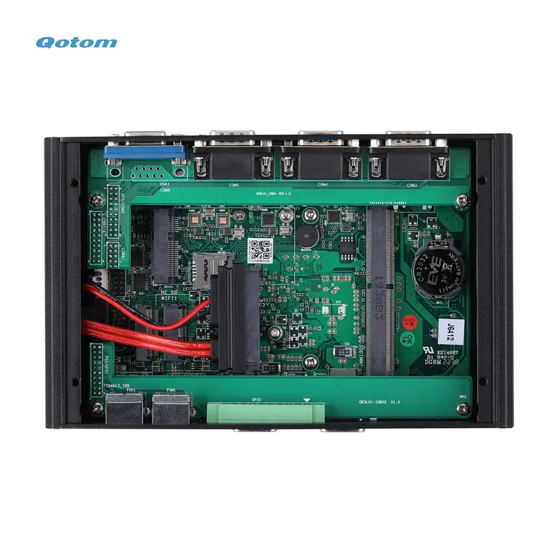 Qotom J6412 Quad Core 6 porta COM automazione industriale Mini PC industriale integrato con PS/2 gpio