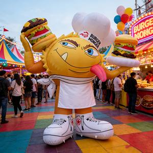 Grand modèle de <span class=keywords><strong>burger</strong></span> gonflable de dessin animé pour l'affichage lors d'événements en plein air - Product Image 1