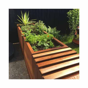 Jardinière et siège en acier Corten sur mesure, écologiques, pour mur de jardin domestique et usage extérieur d'hôtel - Vente en gros disponible - Product Image 4