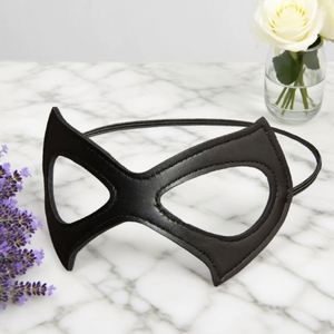 Masque facial en cuir PU en forme de chat pour Halloween, noir, imperméable, masque en cuir pour cosplay, masque de chat pour femme, décoration de fête costumée - Product Image 1