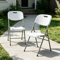 Chaises en plastique d'extérieur en gros pour événements, fêtes, jardins, chaises pliantes en plastique blanc portables