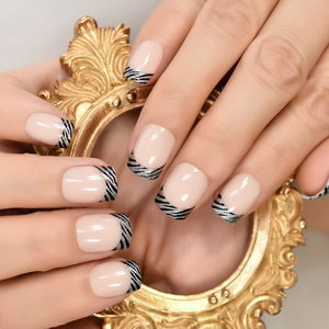 <span class=keywords><strong>Uñas</strong></span> <span class=keywords><strong>Postizas</strong></span> con Diseño Francés Zebra, <span class=keywords><strong>Uñas</strong></span> Acrílicas Cortas y Brillantes, <span class=keywords><strong>Uñas</strong></span> <span class=keywords><strong>Postizas</strong></span> Cuadradas Color Nude <span class=keywords><strong>para</strong></span> Mujeres y <span class=keywords><strong>Niñas</strong></span> - Product Image 6