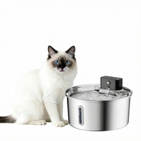 Fontaine à eau sans fil pour animaux de compagnie avec capteur intelligent, 3,2 L, acier inoxydable 304, distributeur d'eau automatique moderne et élégant pour chats, chiens et petits animaux