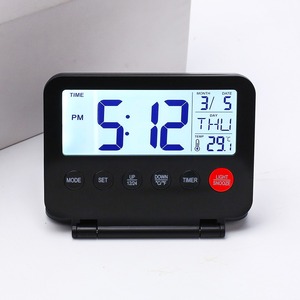 Réveil de <span class=keywords><strong>voyage</strong></span> pliable Huayang 035, design ultra-plat avec rétroéclairage, affichage de la température, calendrier perpétuel, fonction snooze et affichage hebdomadaire - Product Image 1