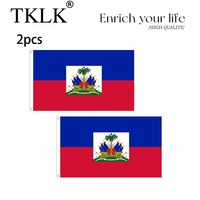 1 pièce/2 pièces Drapeau d'Haïti 3x5 pieds Drapeau durable Bannière en polyester de qualité supérieure Couleurs vibrantes 2 œillets Décorations de vacances Chine continentale