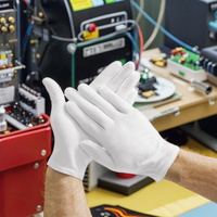 Gants de sécurité personnalisables en coton blanc résistant à la chaleur de 22cm avec logo personnalisé lisse pleine texture pour le travail