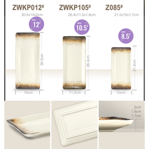 Grande assiette rectangulaire en mélamine de 8/10/12 pouces, style nordique, assiette à barbecue japonaise, assiette à sushi - Product Image 6