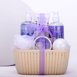 Coffrets cadeaux de bain pour femmes au design tendance, gel douche, shampoing, <span class=keywords><strong>gommage</strong></span> corporel, mousse de lavande avec fonction hydratante, panier inclus - Product Image 2