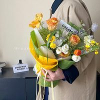 Papier crêpe imperméable Bouquet de fleurs Emballage cadeau Papier de soie en rouleau Emballage de fleurs noires Papier d'emballage
