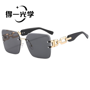 Frameless Metal Chain <b>Sunglasses</b> UV400 Women Outdoor - Product Image 2