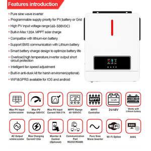 Special Offer Hybrid <b>Solar</b> Inverter 4.2KW 6.2KW 24V 48V 230Vac 120A MPPT <b>Charging</b> <b>Controller</b> Off-grid PV 500VDC <b>Solar</b> Inverter 4 - Product Image 6