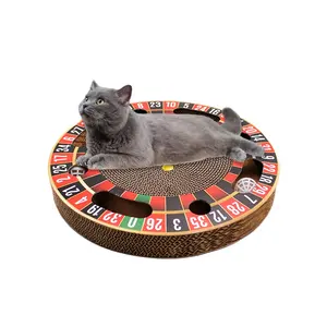 Famipet-grattoir de chat en carton ondulé, Design de roue de jeu ronde personnalisée
