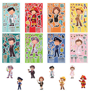 Jouets de puzzle, <span class=keywords><strong>autocollants</strong></span> promotionnels de dessins animés professionnels, médecins, infirmières, <span class=keywords><strong>pompiers</strong></span>, bricolage, déguisements, jeu pour enfants - Product Image 4