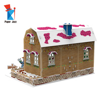 Puzzle 3D en mousse à assembler, modèle de scène de maison du Père Noël, jouet éducatif, décoration de table de Noël, bonhomme de neige, traîneau, cadeau de Noël pour enfant