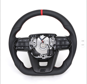 Volante de Cuero Completo Estilo GR para <span class=keywords><strong>Toyota</strong></span> Land Cruiser LC79 LC76 LC70 LC300 2008-2021, Botón Negro para Corolla y <span class=keywords><strong>Yaris</strong></span> - Product Image 1