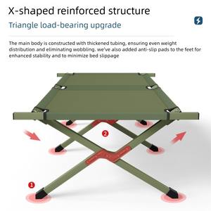 बाहरी तह बिस्तर एकल-व्यक्ति पोर्टेबल एल्यूमीनियम मिश्र धातु आपातकालीन बचाव सरल बिस्तर के दौरान बाहरी गतिविधियों के दौरान आराम - Product Image 5