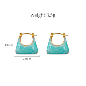 Handbag Style Drop Earrings Geometric Shape Zinc Alloy Women's Fashion Jewelry - Product Image 4