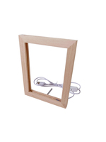 Lampe de bureau avec cadre photo en bois écologique à succès, avec lumière LED nocturne, décoration de chevet à la maison, cadeau pour les amoureux