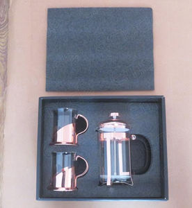 Cooper French Press con 2 vasos <span class=keywords><strong>de</strong></span> vidrio Cooper Juego <span class=keywords><strong>de</strong></span> regalo con caja <span class=keywords><strong>de</strong></span> regalo negra, <span class=keywords><strong>espuma</strong></span> protectora EPE en el interior, juego <span class=keywords><strong>de</strong></span> cafetera y tetera - Product Image 2
