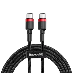 Baseus cabo usb tipo-c 60w, cabo de carregamento rápido para huawei, para xiaomi, samsung, qc3.0, carregador flash, cabo para telefones celulares, notebook