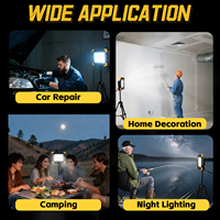Lampe de travail LED rechargeable avec support, base magnétique et télécommande, 10000 mAh, étanche pour atelier, bricolage, garage, construction