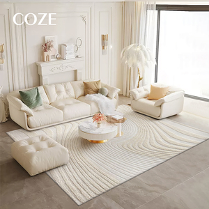 <span class=keywords><strong>Tapis</strong></span> moderne en boucle style crème pour salon, fait main sur mesure, haut de gamme, luxueux, écologique et antidérapant - Product Image 2