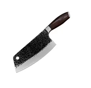 Kaliteli çin sebze bıçağı 7 inç paslanmaz çelik 5Cr15 çekiç bıçak venge ahşap kolu şef bıçağı