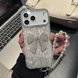 Funda de Lujo para Teléfono Celular con Diseño de Lazo de Diamantes 3D para iPhone 17 16 15 14 13 12 Pro Max, Carcasa con Patrón de Corazón Brillante, Protección <span class=keywords><strong>IMD</strong></span> a Prueba de Golpes - Product Image 5