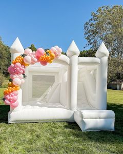 Maison de <span class=keywords><strong>ballon</strong></span> gonflable blanche avec fosse à balles et château de toboggan Mini maison de saut pour enfant <span class=keywords><strong>adulte</strong></span> avec souffleur d'air - Product Image 4