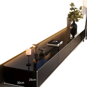 <span class=keywords><strong>Meuble</strong></span> <span class=keywords><strong>TV</strong></span> moderne haut de gamme en bois noir MYUZ pour salon, idéal pour les petits appartements, design étroit et sur pied - Product Image 1