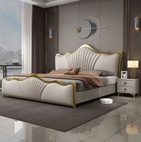 Lit Moderne Luxe Taille King et Queen avec Rangement, Rembourré, Simple, Double et Lit Superposé Double pour Chambre à Coucher