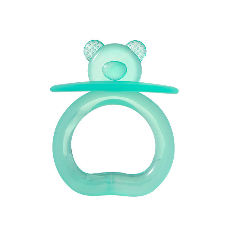 Small bear head in green, unadorned form