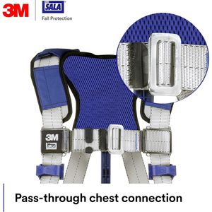 ชุดสายรัดนิรภัย 3M ExoFit X100 พร้อมระบบกระจายน้ำหนัก มาตรฐาน OSHA ANSI 2 ห่วงรูปตัว D สำหรับการจัดตำแหน่ง - Product Image 5