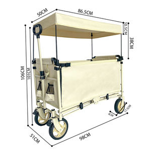 Carrito de playa portátil de 4 ruedas, carro plegable de acero inoxidable ensamblado, carro plegable para acampar al aire libre para venta al por mayor, OEM - Product Image 3