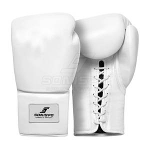 Gants de boxe professionnels de haute qualité au design personnalisé Gants professionnels en cuir à lacets - Product Image 6