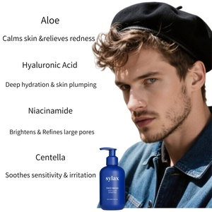 <span class=keywords><strong>Limpiador</strong></span> Facial <span class=keywords><strong>Hidratante</strong></span> para Hombre, Limpia Profundamente los Poros, Exfolia, Ilumina, Refrescante, con Aloe Vera, Ácido Hialurónico y Niacinamida - Product Image 5
