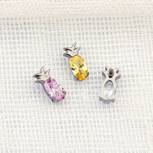 Pendiente de Cartílago de Titanio G23 Vintage para Compromiso o Boda, Piercing Helix de 16g con Parte Trasera Plana y Zirconia, Joyería con Tornillo Frontal Superior - Product Image 4