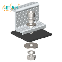 Signe d'art vente en gros de pince d'extrémité solaire MID réglable en aluminium pour système de support de panneau solaire Fixation de structure pinces d'extrémité en aluminium
