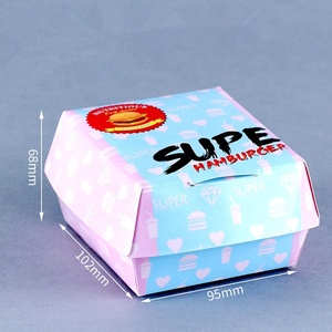 promoción personalizado blanco de impresión de cartón desechables cajas de la cocina de papel de hamburguesa caja de embalaje - Product Image 4