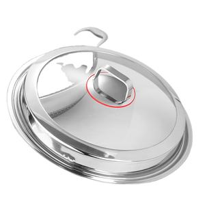 316 <span class=keywords><strong>Wok</strong></span> en acier inoxydable à double oreille 40 <span class=keywords><strong>42</strong></span> grand sauté à fond plat antiadhésif pour la maison - Product Image 3