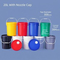Ember Plastik PP 20L Heavy-Duty dengan Tutup Spout dan Logo Custom, Ember Plastik 5 Galon untuk Penyimpanan Cat, Bubuk, dan Bahan Kimia