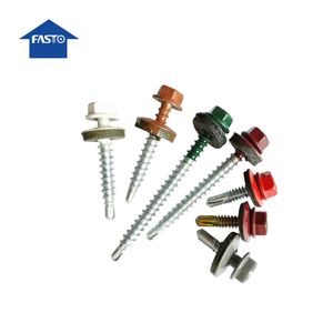 건설 나사 판금 육각 헤드 자체 드릴링 지붕 나사 와셔가있는 다채로운 <span class=keywords><strong>Tek</strong></span> 루핑 나사 - Product Image 1