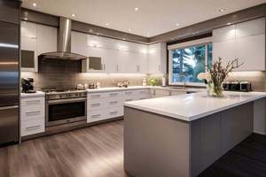 Conception d'armoire de cuisine simple de style européen, armoire en bois massif multifonctionnelle - Product Image 6